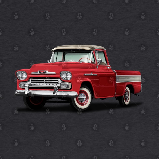 Cameo Red and Cream Pickup Truck Chevy Ford by TheStuffInBetween